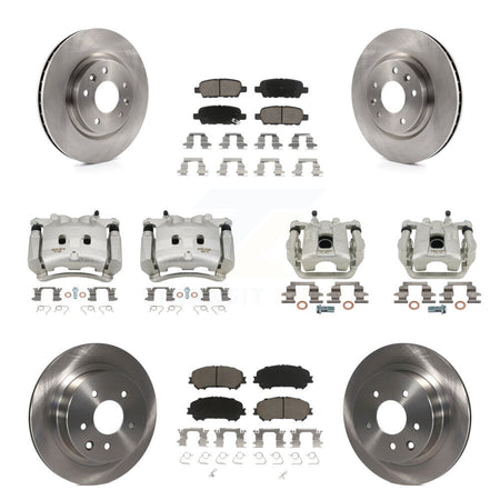 Front Rear Disc Brake Caliper Rotors And Ceramic Pads Kit (10Pc) For Nissan Rogue KC8-101138C