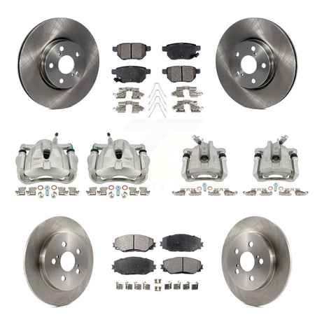 Front Rear Brake Caliper Rotors & Semi-Metallic Pad Kit (10Pc) For Toyota Corolla Matrix KC8-101138P