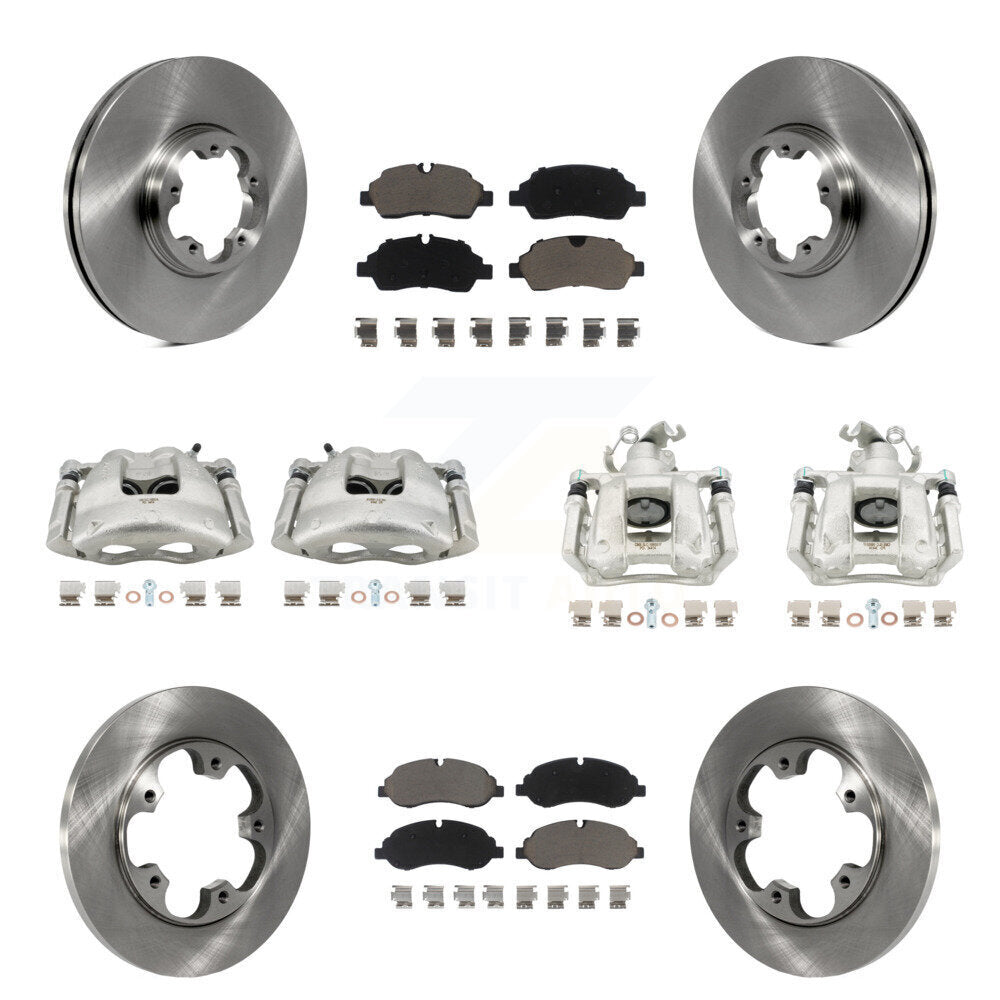 Front Rear Brake Caliper Rotor & Ceramic Pad Kit (10Pc) For Ford Transit-250 Transit-150 KC8-101140C