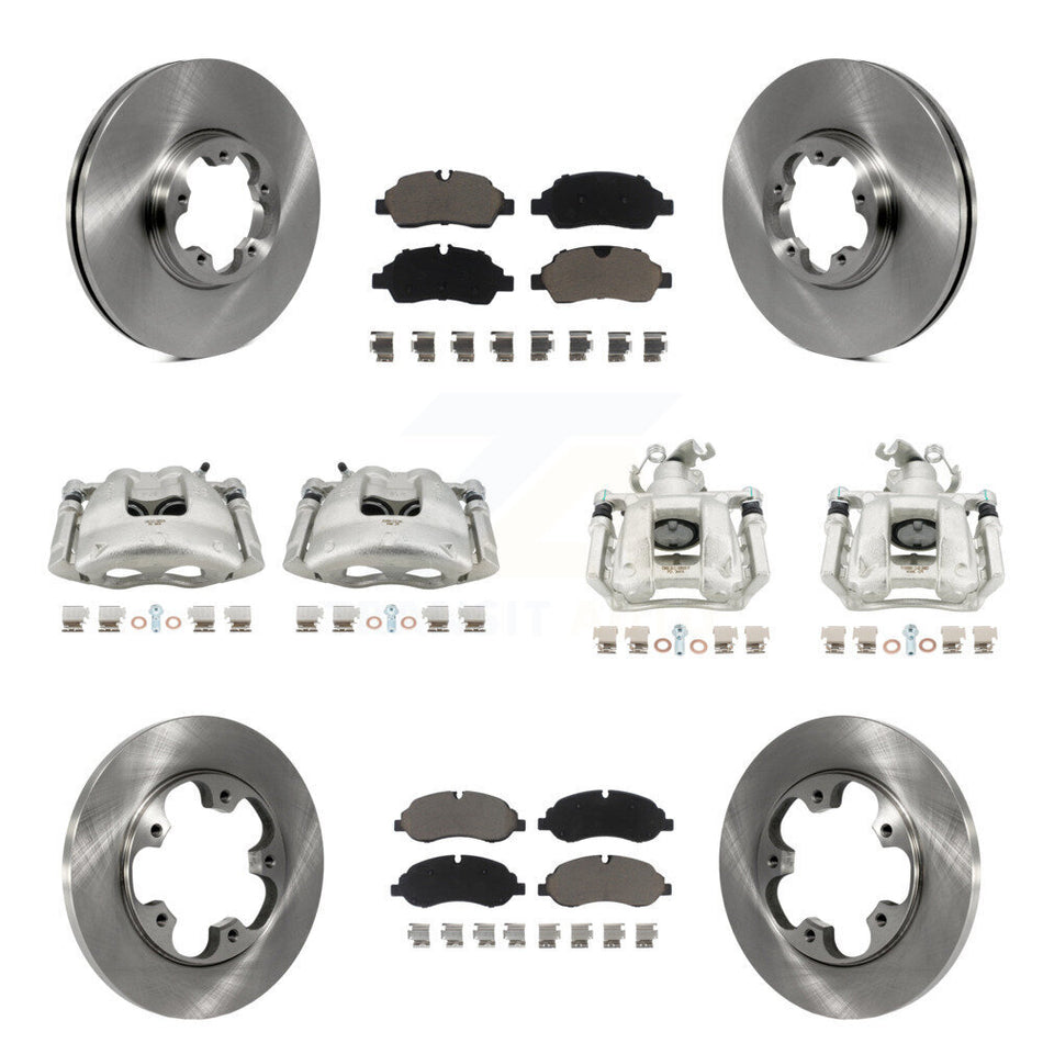 Front Rear Brake Caliper Rotor & Ceramic Pad Kit (10Pc) For Ford Transit-250 Transit-150 KC8-101140C