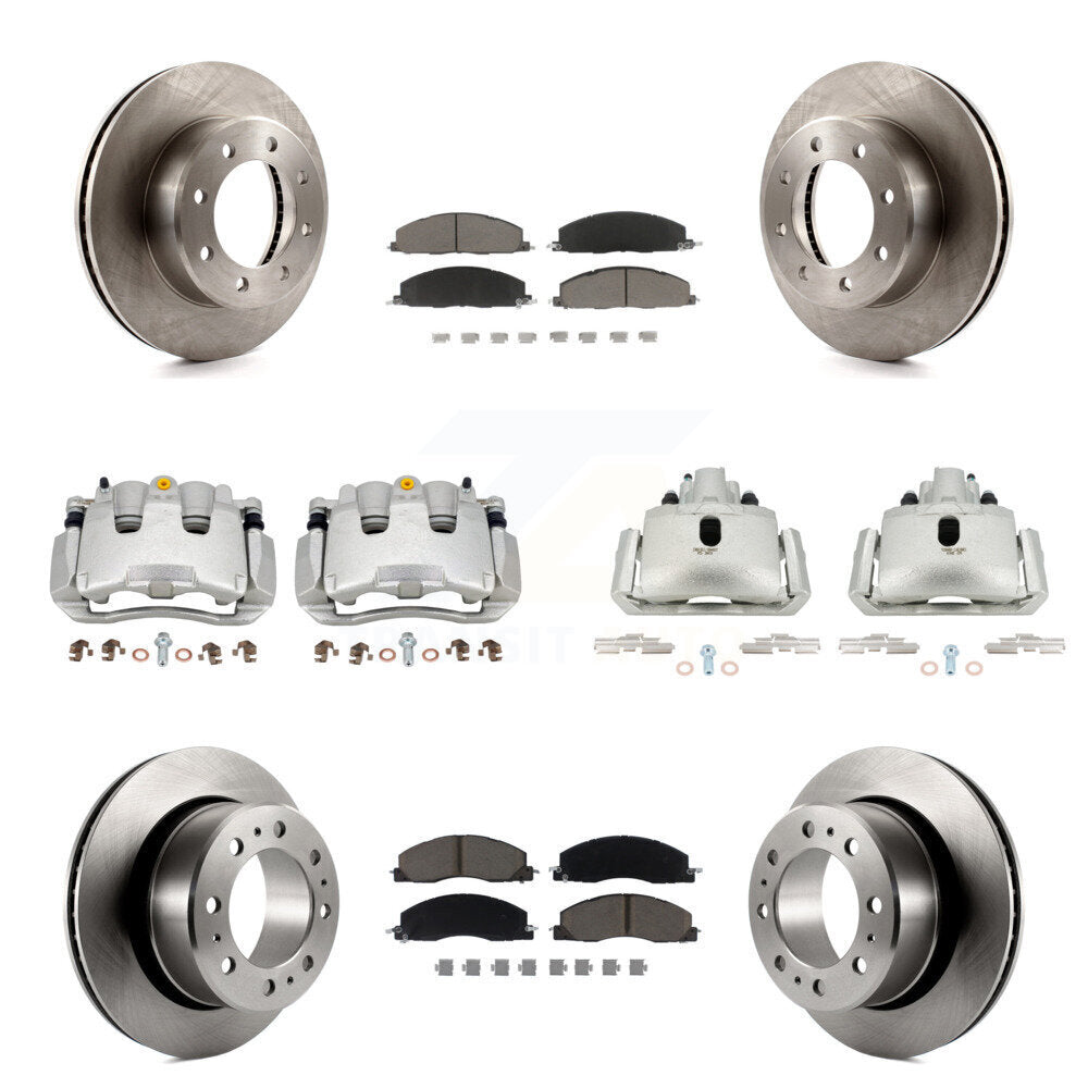 Front Rear Brake Caliper Rotors Ceramic Pad Kit (10Pc) For 12 Ram 1500 With 8 Lug Wheels KC8-101142C