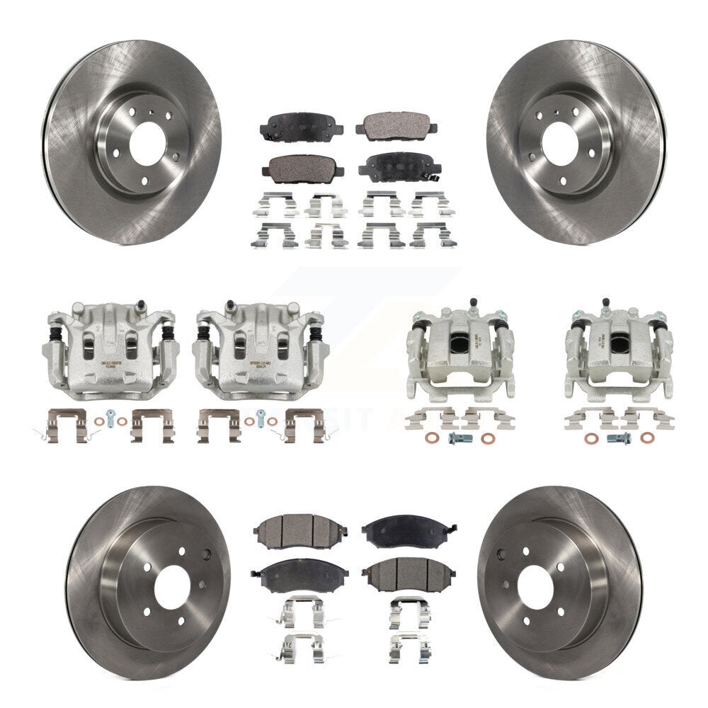 Front Rear Disc Brake Caliper Rotors And Semi-Metallic Pads Kit (10Pc) For INFINITI QX70 KC8-101142P
