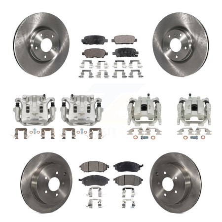 Front Rear Disc Brake Caliper Rotors And Semi-Metallic Pads Kit (10Pc) For INFINITI QX70 KC8-101142P