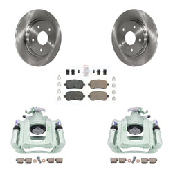 Rear Disc Brake Caliper Rotors And Ceramic Pads Kit For Chrysler Town & Country Dodge Grand Caravan Volkswagen Routan Ram C/V KC8-101143N