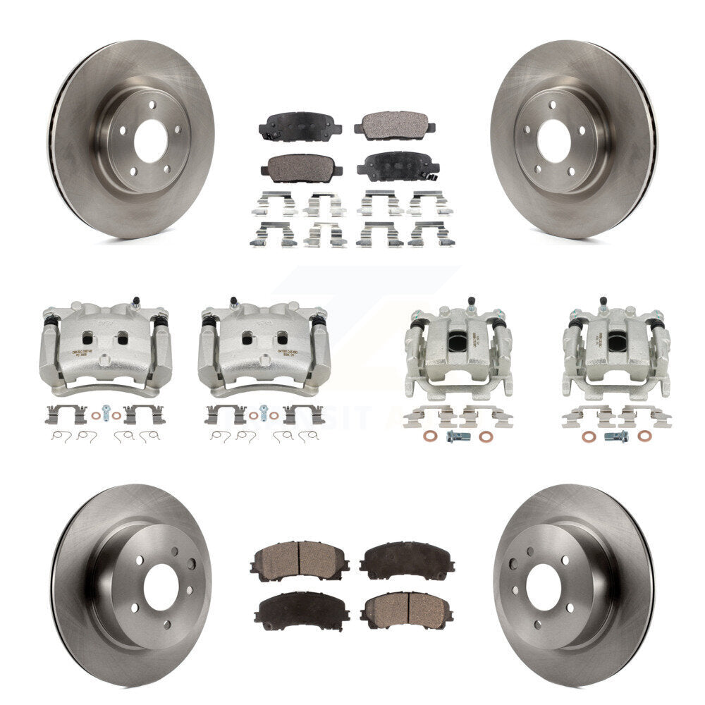 Front Rear Brake Caliper Rotors Semi-Metallic Pad Kit (10Pc) For 2016-2017 INFINITI QX50 KC8-101143P