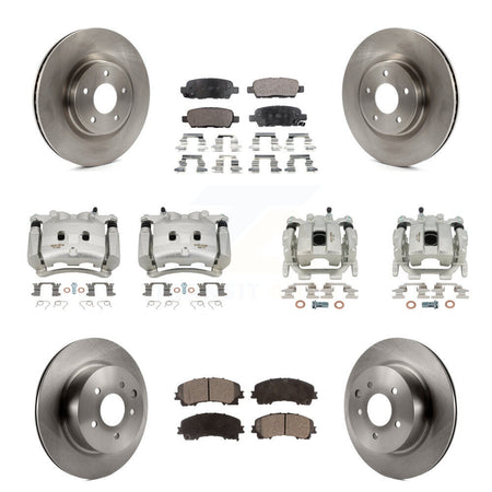 Front Rear Brake Caliper Rotors Semi-Metallic Pad Kit (10Pc) For 2016-2017 INFINITI QX50 KC8-101143P