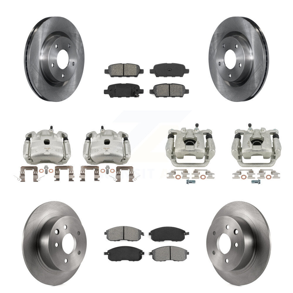 Front Rear Disc Brake Caliper Rotors And Semi-Metallic Pads Kit (10Pc) For Nissan Altima KC8-101143S