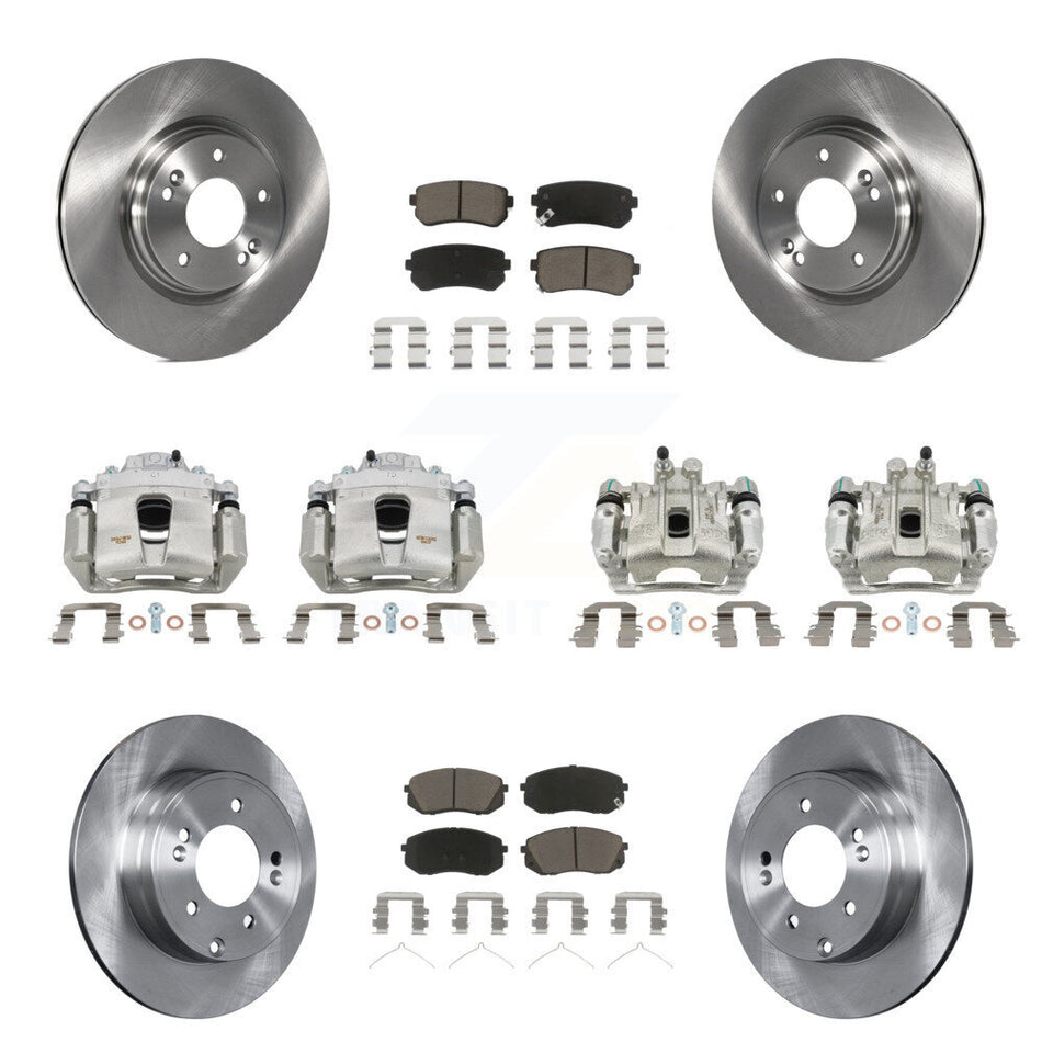 Front Rear Disc Brake Caliper Rotors And Ceramic Pads Kit (10Pc) For Hyundai Sonata KC8-101144C
