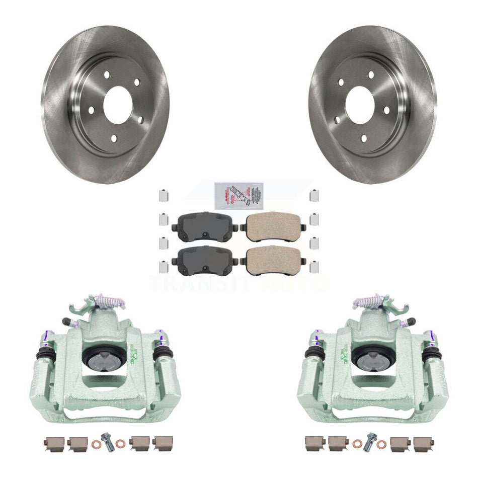 Rear Disc Brake Caliper Rotors And Ceramic Pads Kit For Chrysler Town & Country Dodge Grand Caravan Volkswagen Routan Ram C/V KC8-101144N