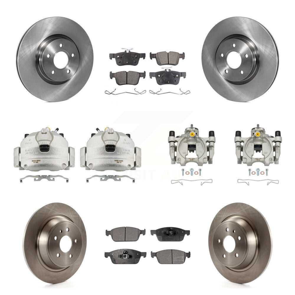Front Rear Disc Brake Caliper Rotor & Ceramic Pad Kit (10Pc) For Ford Escape Lincoln MKC KC8-101144T