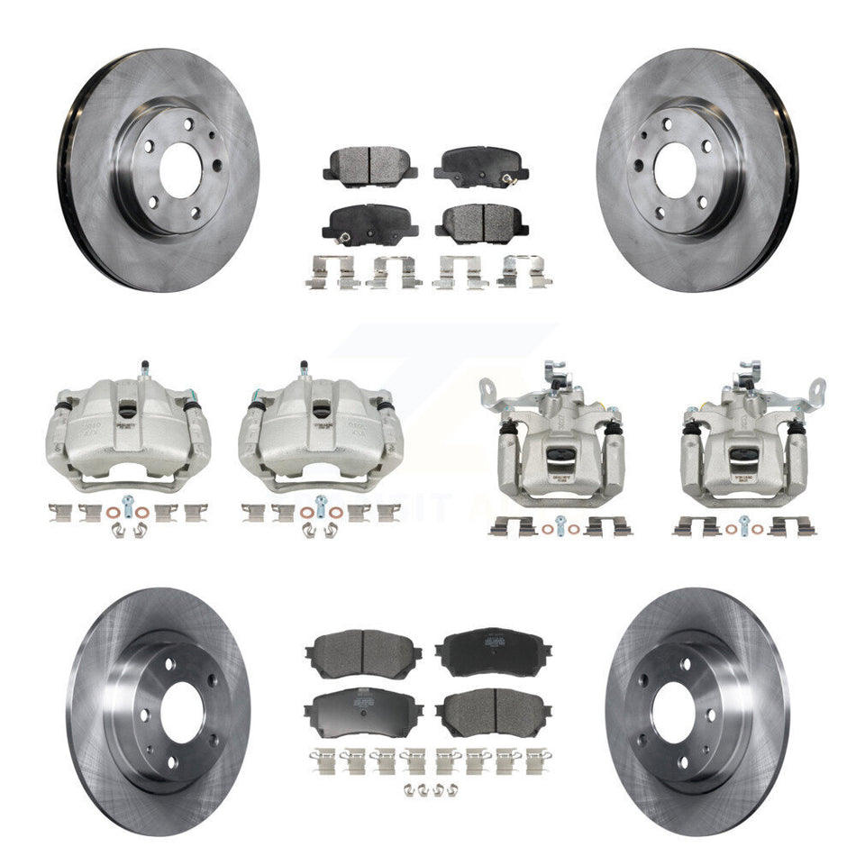 Front Rear Disc Brake Caliper Rotors And Semi-Metallic Pads Kit (10Pc) For Mazda 6 KC8-101145P