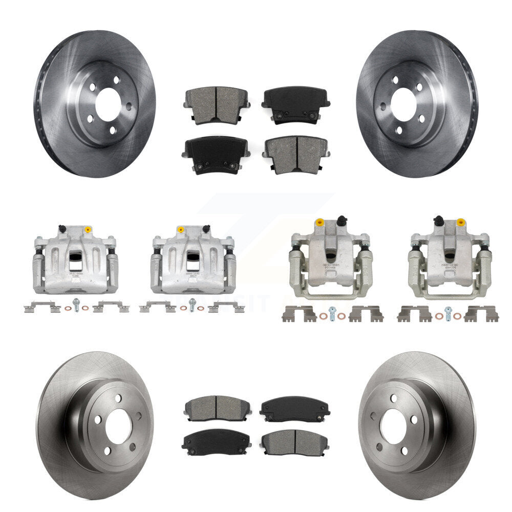 Front Rear Disc Brake Caliper Rotors Semi-Metallic Pad Kit (10Pc) For Chrysler 300 Dodge KC8-101145S