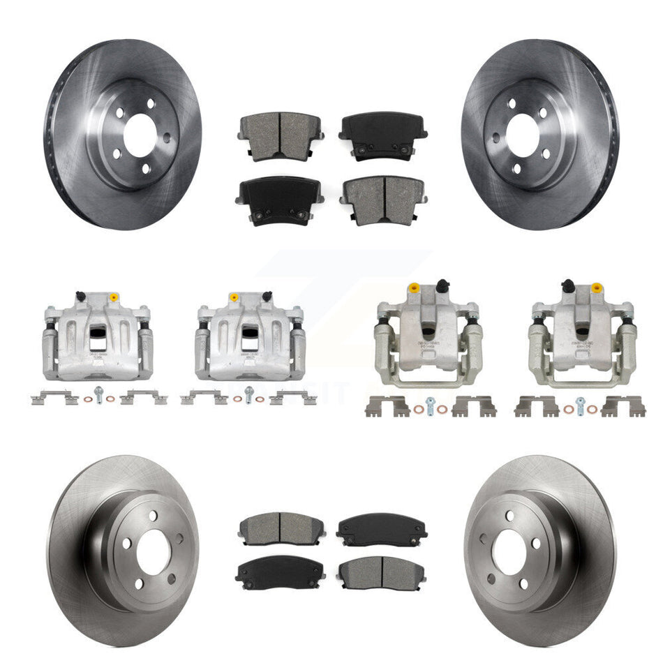 Front Rear Disc Brake Caliper Rotors Semi-Metallic Pad Kit (10Pc) For Chrysler 300 Dodge KC8-101145S