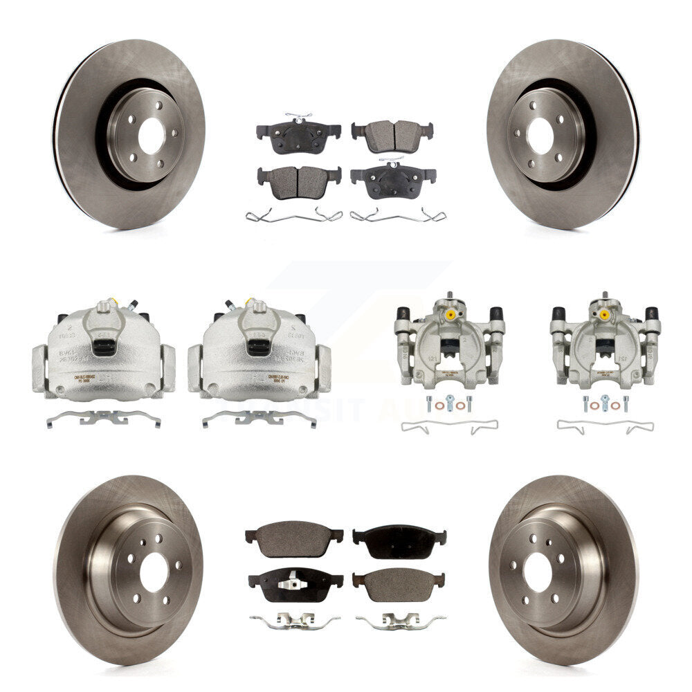 Front Rear Disc Brake Caliper Rotors And Ceramic Pads Kit (10Pc) For Lincoln MKC KC8-101145T