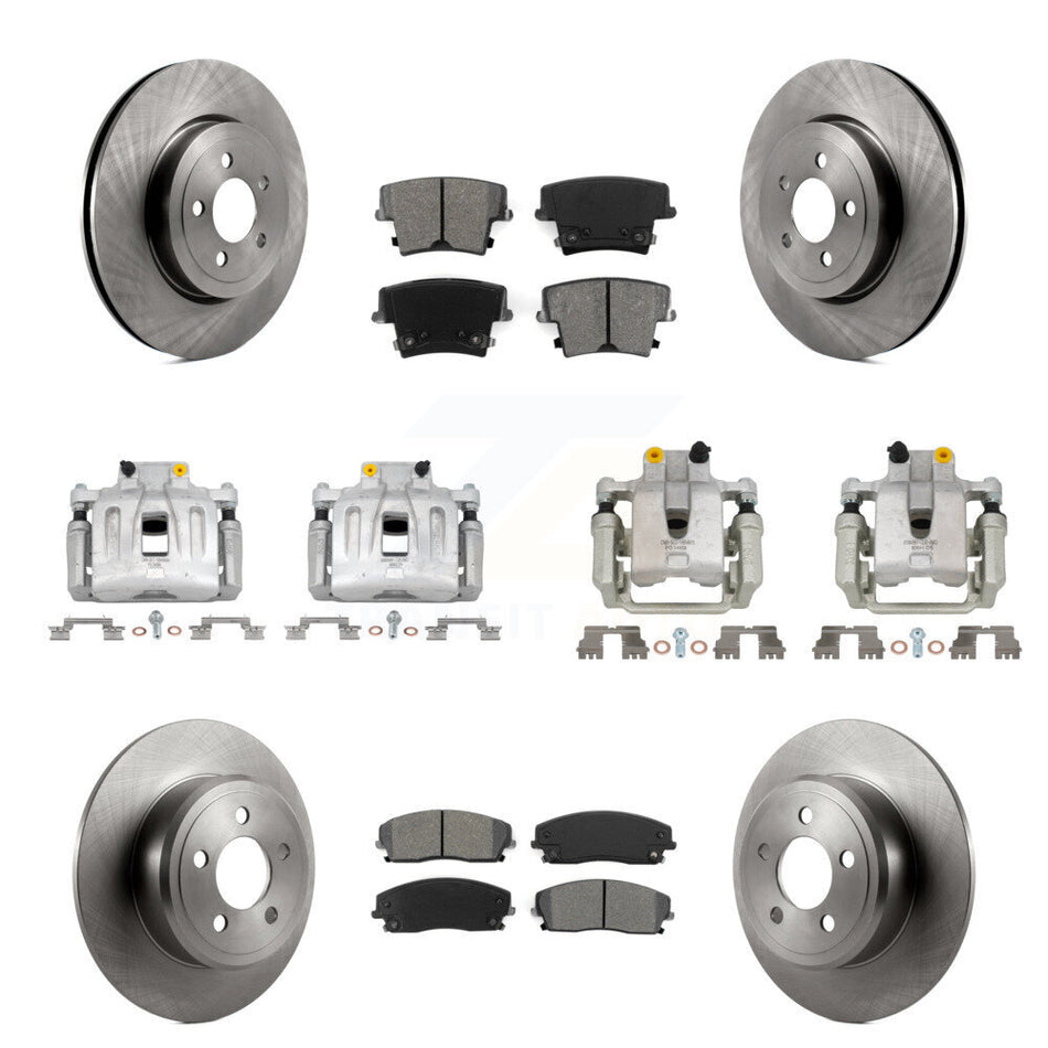 Front Rear Disc Brake Caliper Rotors And Semi-Metallic Pads Kit (10Pc) For Dodge Charger KC8-101146S