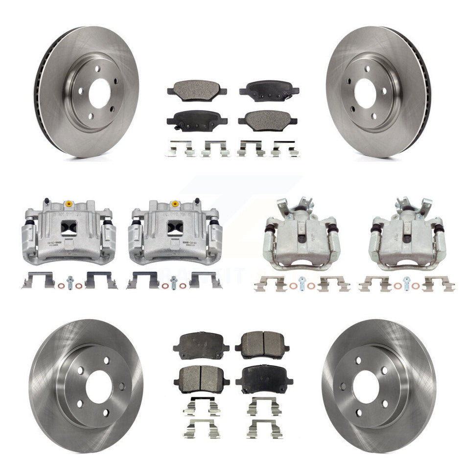 Front Rear Disc Brake Caliper Rotors And Ceramic Pads Kit (10Pc) For Pontiac G6 KC8-101146T