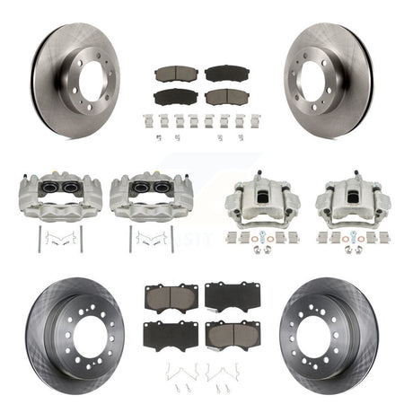 Front Rear Disc Brake Caliper Rotors And Ceramic Pads Kit (10Pc) For Toyota FJ Cruiser KC8-101147C