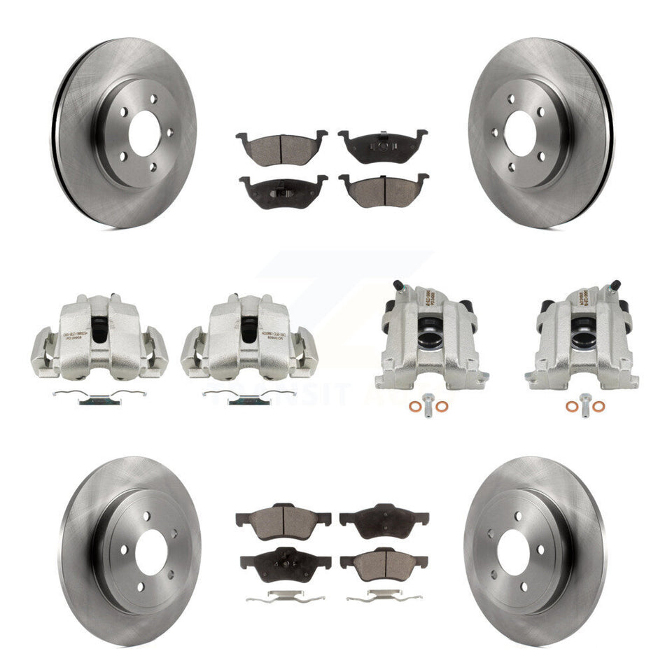 Front Rear Disc Brake Caliper Rotors And Ceramic Pads Kit (10Pc) For Mercury Mariner KC8-101147T