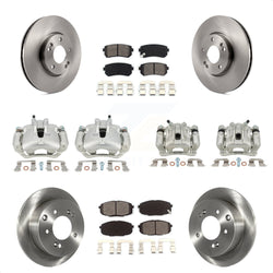 Front Rear Disc Brake Caliper Rotors And Semi-Metallic Pads Kit (10Pc) For Kia Forte5 2.0L KC8-101148S