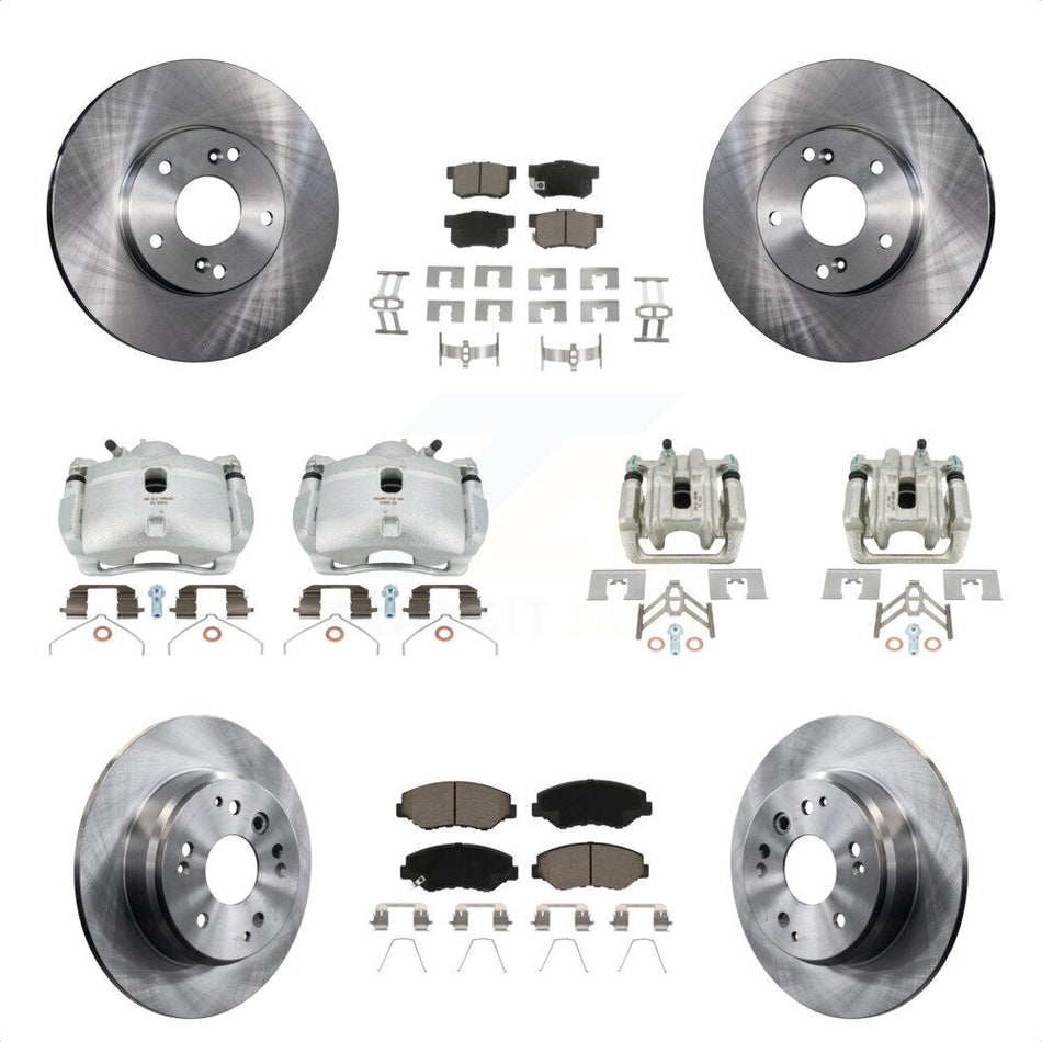 Front Rear Disc Brake Caliper Rotors And Ceramic Pads Kit (10Pc) For 2003-2011 Honda Element KC8-101149C by Transit Auto