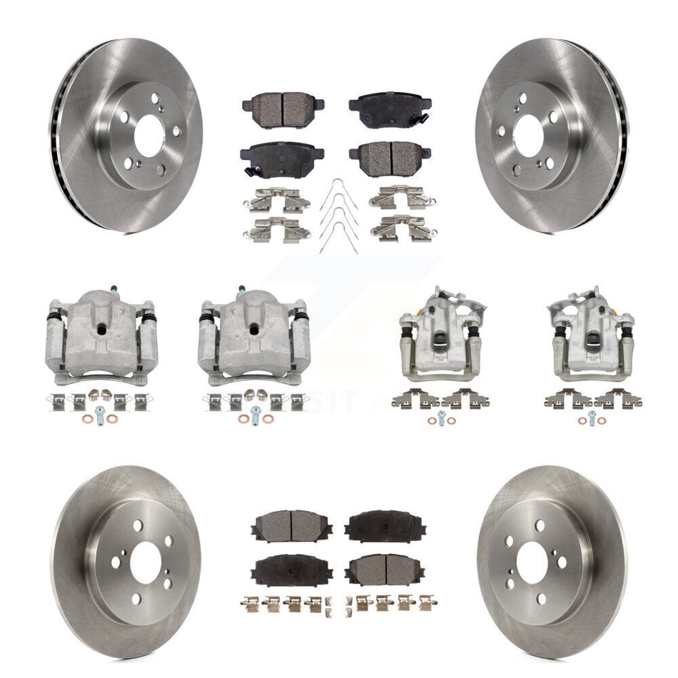 Front Rear Brake Caliper Rotor And Semi-Metallic Pad Kit (10Pc) For Toyota Prius Plug-In KC8-101150P