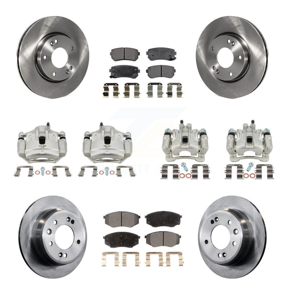 Front Rear Brake Caliper Rotors & Ceramic Pad Kit (10Pc) For Hyundai Tucson Kia Sportage KC8-101150T