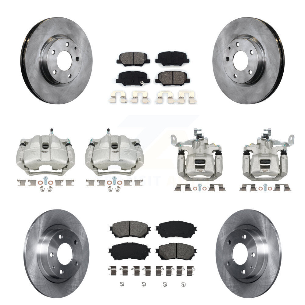 Front Rear Disc Brake Caliper Rotors And Semi-Metallic Pads Kit (10Pc) For Mazda 6 KC8-101151S