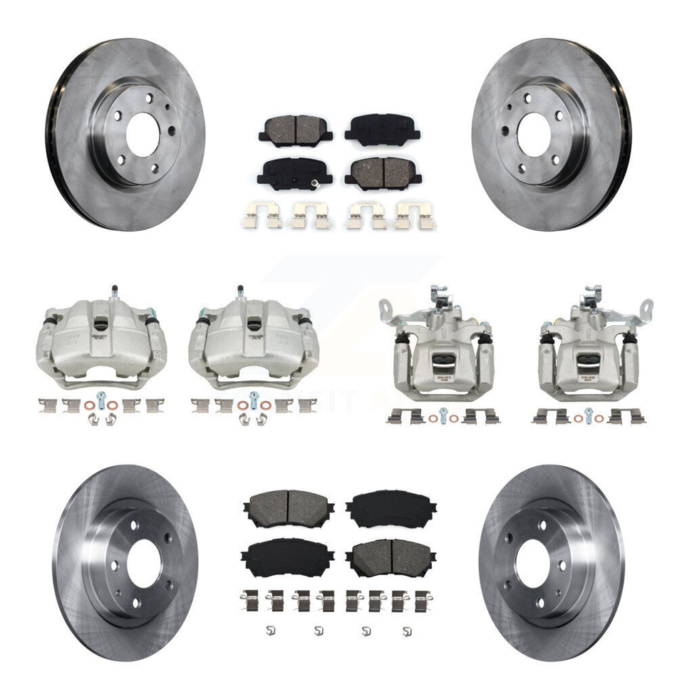 Front Rear Disc Brake Caliper Rotors And Semi-Metallic Pads Kit (10Pc) For Mazda 6 KC8-101151S