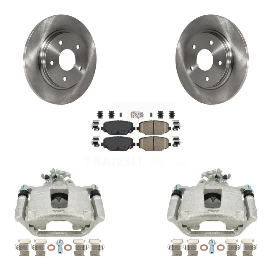 Rear Disc Brake Caliper Rotors And Ceramic Pads Kit For 2017-2018 Dodge Grand Caravan With Single Piston Front KC8-101152N