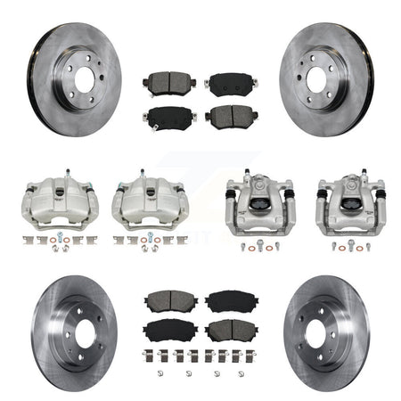 Front Rear Disc Brake Caliper Rotors And Semi-Metallic Pads Kit (10Pc) For Mazda 6 KC8-101152S