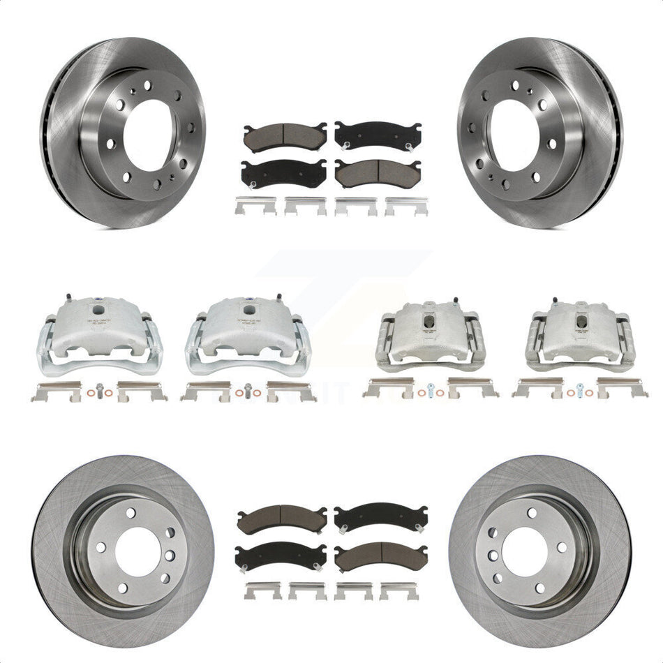 Front Rear Disc Brake Caliper Rotors And Ceramic Pads Kit (10Pc) For Chevrolet Silverado 2500 HD GMC Sierra 3500 Classic Suburban Yukon XL Avalanche KC8-101153C by Transit Auto