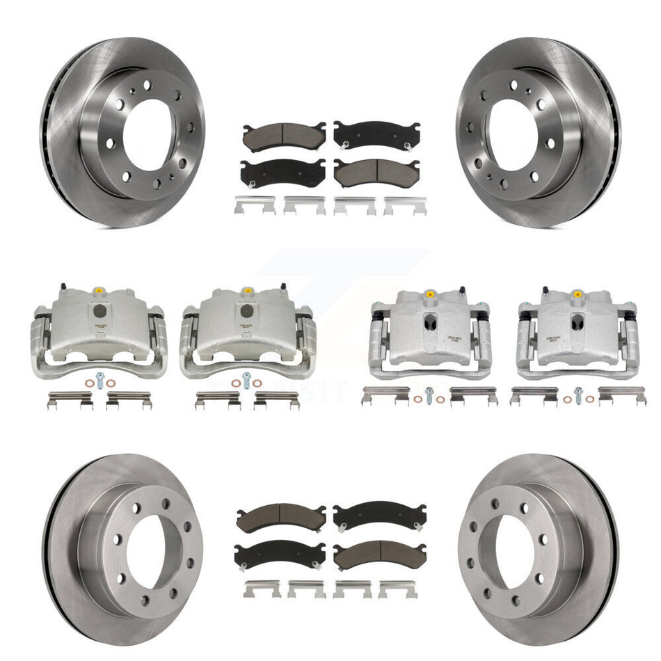 Front Rear Disc Brake Caliper Rotors And Ceramic Pads Kit (10Pc) For Chevrolet Silverado 2500 HD GMC Sierra 3500 Classic Suburban Yukon XL Avalanche KC8-101153C
