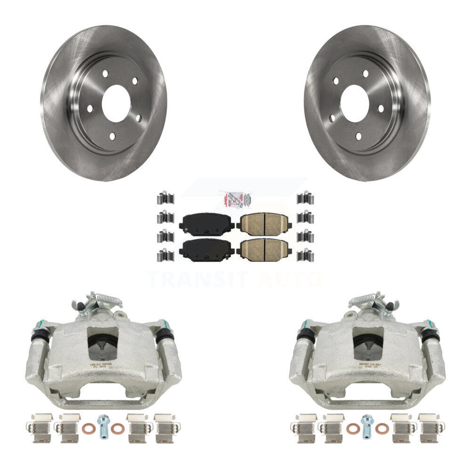 Rear Disc Brake Caliper Rotors And Ceramic Pads Kit For 2017-2018 Dodge Grand Caravan With Single Piston Front KC8-101153N