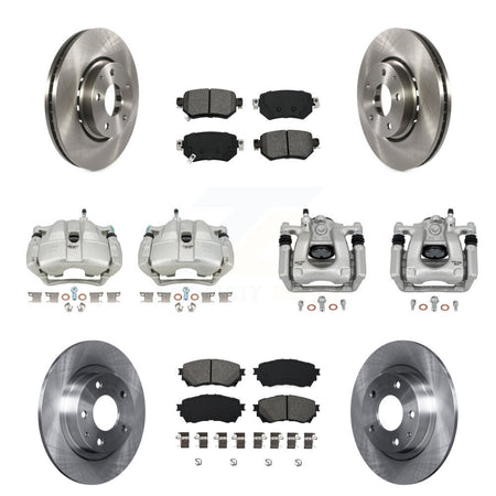 Front Rear Disc Brake Caliper Rotors And Semi-Metallic Pads Kit (10Pc) For Mazda 6 KC8-101153S