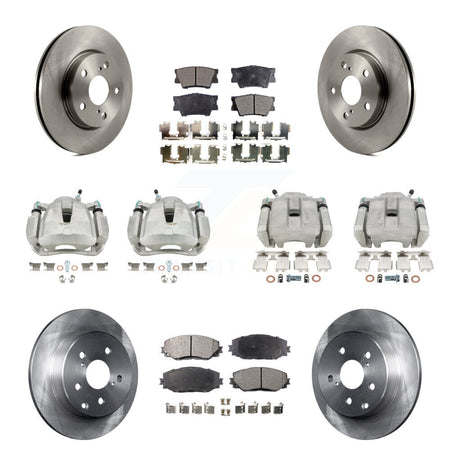Front Rear Disc Brake Caliper Rotors And Semi-Metallic Pad Kit (10Pc) For Toyota RAV4 LE KC8-101155P