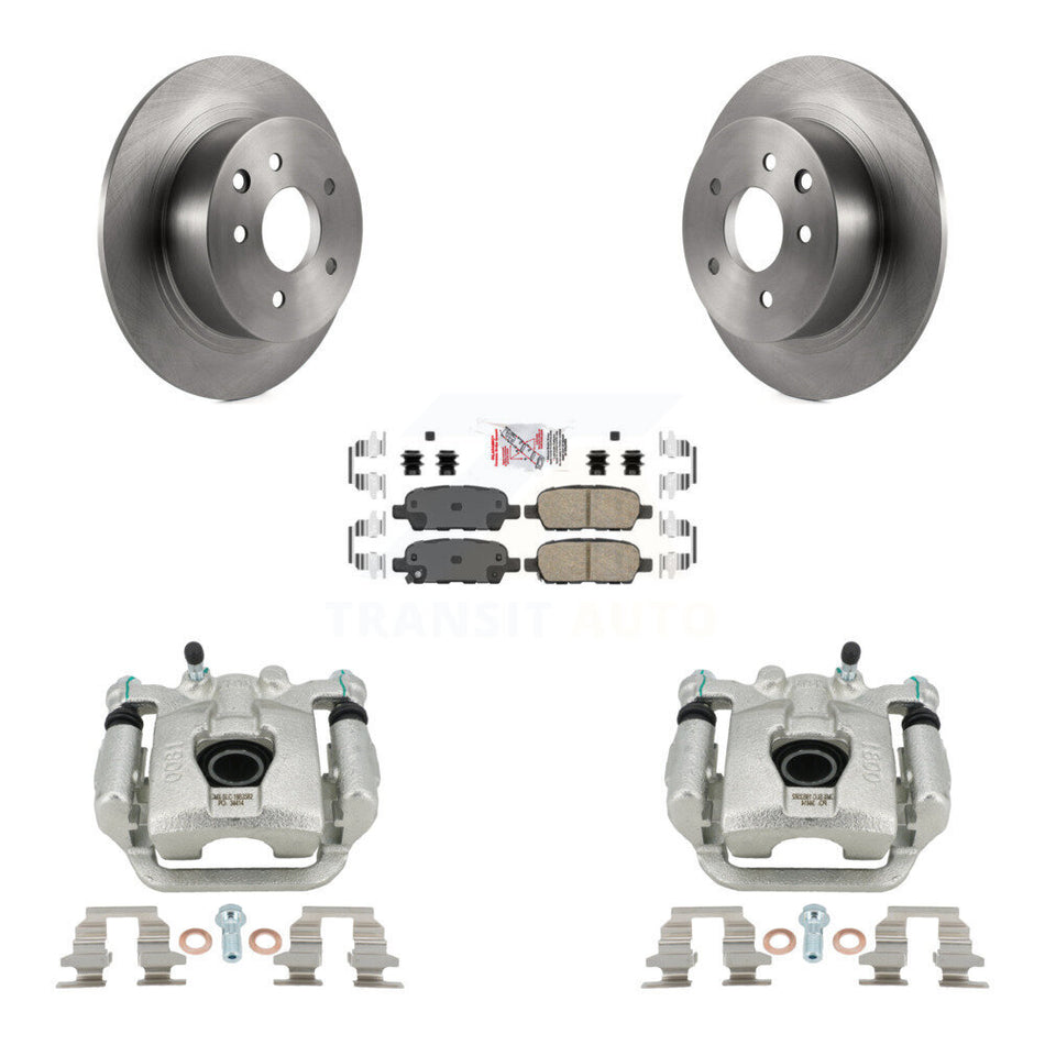 Rear Brake Caliper Rotors & Ceramic Pad Kit For 2007-2012 Nissan Sentra SE-R Spec V KC8-101156N