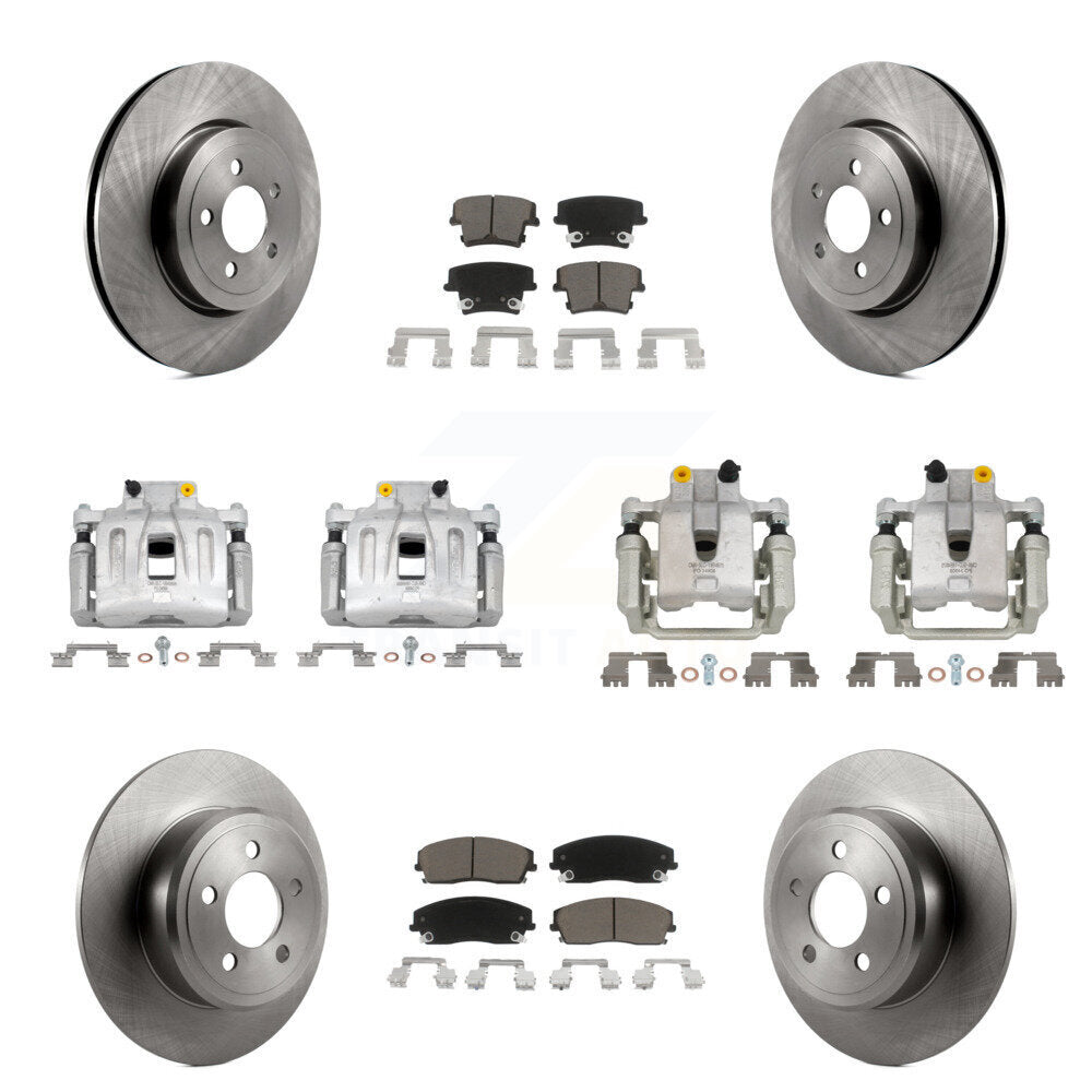 Front Rear Disc Brake Caliper Rotors And Ceramic Pads Kit (10Pc) For Dodge Charger KC8-101157C