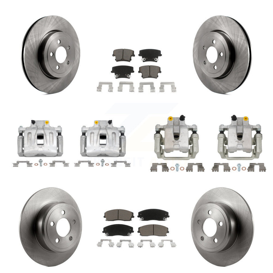 Front Rear Disc Brake Caliper Rotors And Ceramic Pads Kit (10Pc) For Dodge Charger KC8-101157C