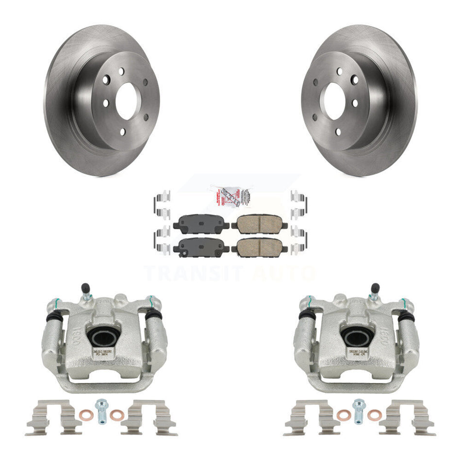Rear Brake Caliper Rotors & Ceramic Pad Kit For 2007-2012 Nissan Sentra SE-R Spec V KC8-101157N