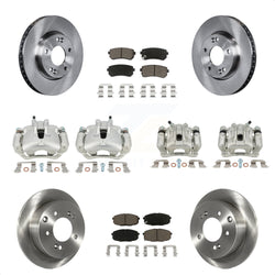 Front Rear Disc Brake Caliper Rotors And Ceramic Pads Kit (10Pc) For Kia Forte Koup Forte5 2.0L KC8-101158C