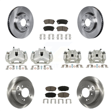 Front Rear Disc Brake Caliper Rotors And Ceramic Pads Kit (10Pc) For Kia Forte Koup Forte5 2.0L KC8-101158C by Transit Auto