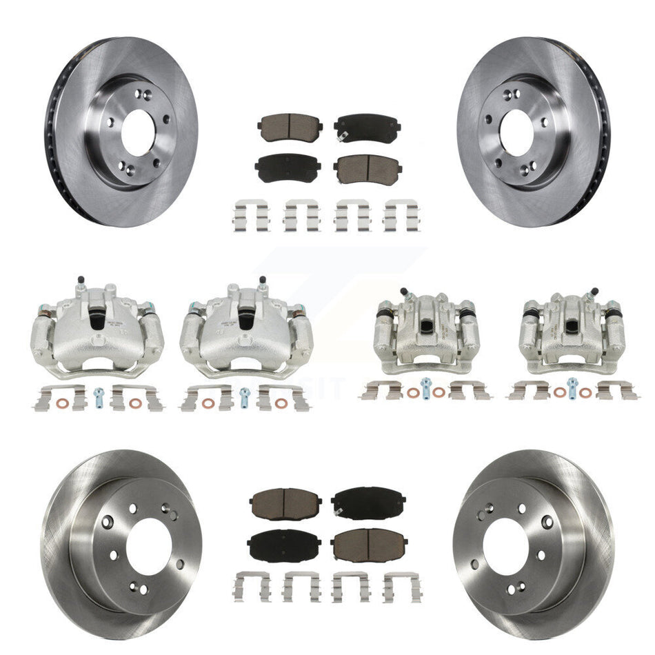 Front Rear Disc Brake Caliper Rotors And Ceramic Pads Kit (10Pc) For Kia Forte Koup Forte5 2.0L KC8-101158C