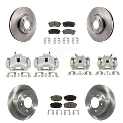 Front Rear Disc Brake Caliper Rotors And Ceramic Pads Kit (10Pc) For Kia Forte5 2.0L KC8-101159C