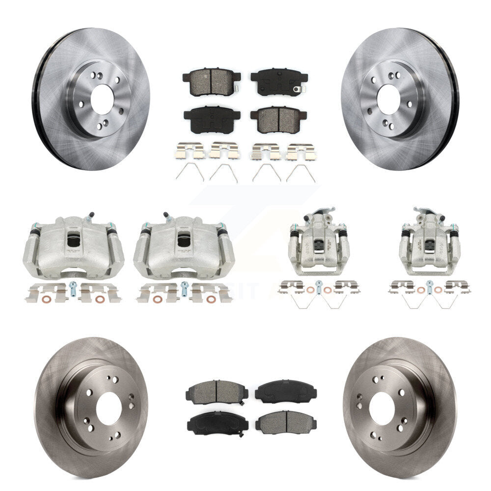 Front Rear Brake Caliper Rotor & Semi-Metallic Pad Kit (10Pc) For Honda Accord Acura TSX KC8-101159S