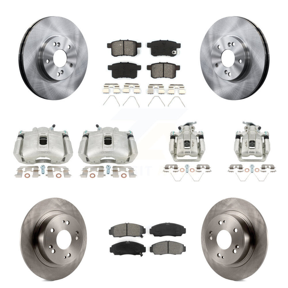 Front Rear Brake Caliper Rotor & Semi-Metallic Pad Kit (10Pc) For Honda Accord Acura TSX KC8-101159S