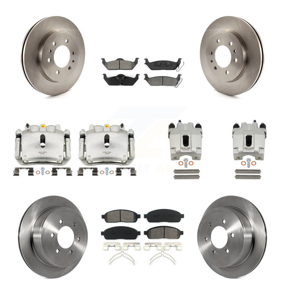 Front Rear Disc Brake Caliper Rotors And Semi-Metallic Pads Kit (10Pc) For Ford F-150 KC8-101160S