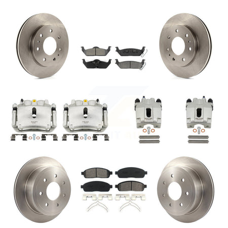 Front Rear Disc Brake Caliper Rotors And Semi-Metallic Pads Kit (10Pc) For Ford F-150 KC8-101161S