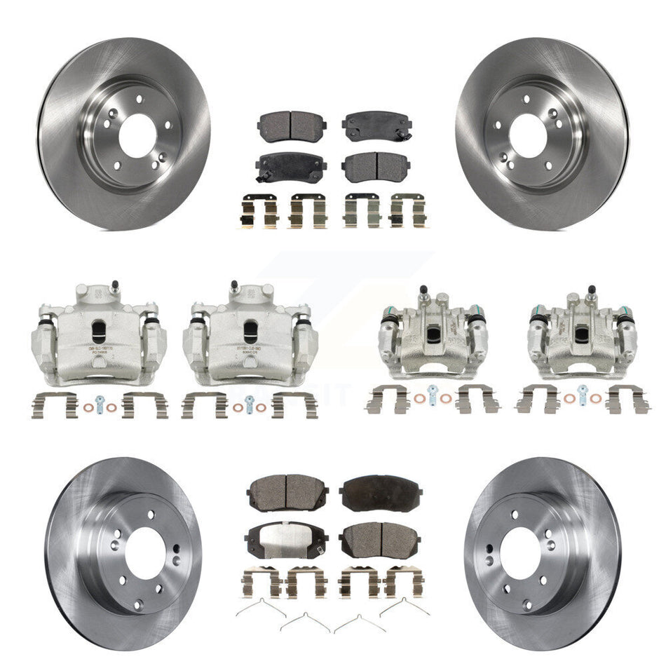 Front Rear Disc Brake Caliper Rotors And Ceramic Pads Kit (10Pc) For Hyundai Sonata KC8-101161T