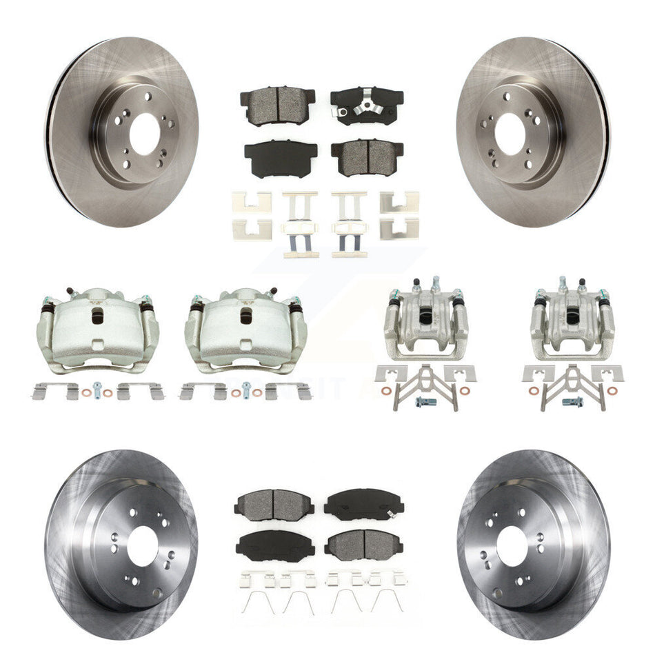 Front Rear Brake Caliper Rotor And Semi-Metallic Pad Kit (10Pc) For 2005-2006 Honda CR-V KC8-101162S