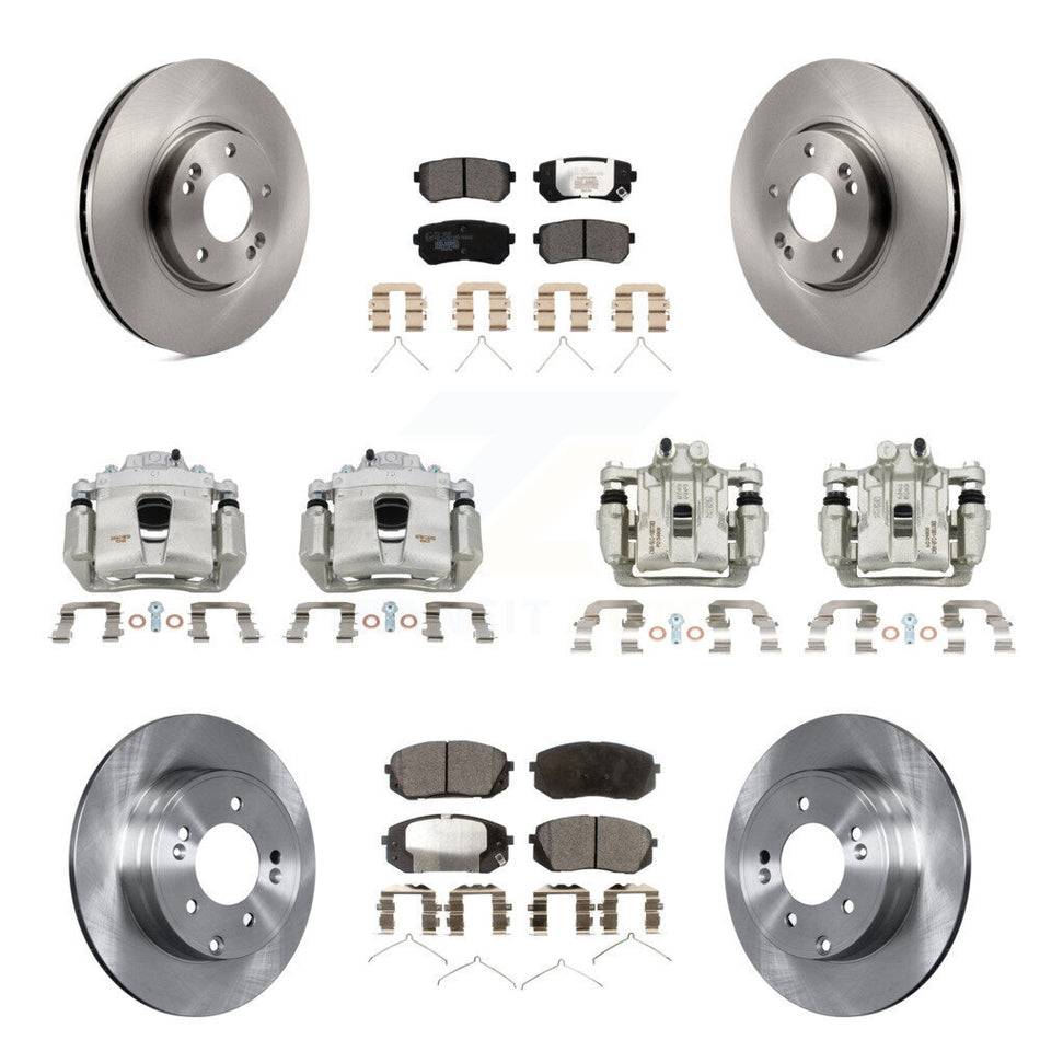 Front Rear Disc Brake Caliper Rotors And Ceramic Pads Kit (10Pc) For Hyundai Sonata KC8-101162T